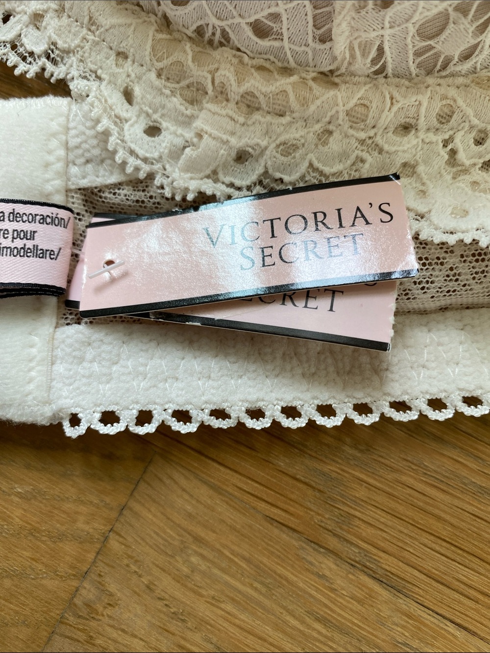 NWT! Victoria's Secret Dream Angels 34DDD Ivory Lace Longline Bra - Picture 14 of 15